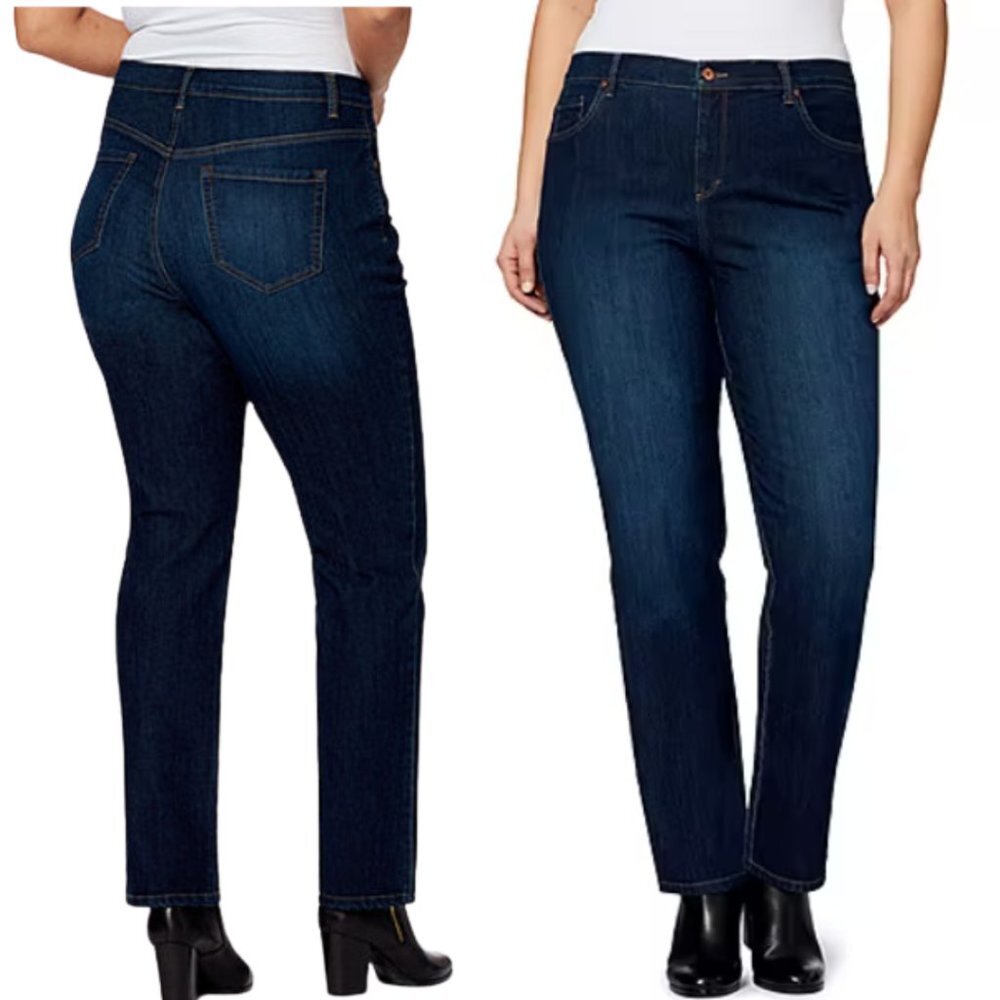 GLORIA VANDERBILT Amanda‎ High Rise Mom Dark Wash Blue Jeans 10 NWT